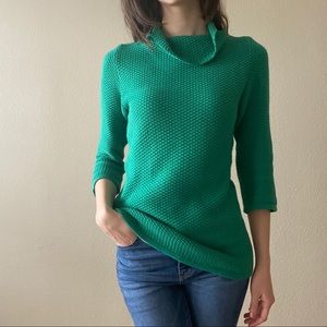 LOFT Green Mock Turtle Neck Sweater